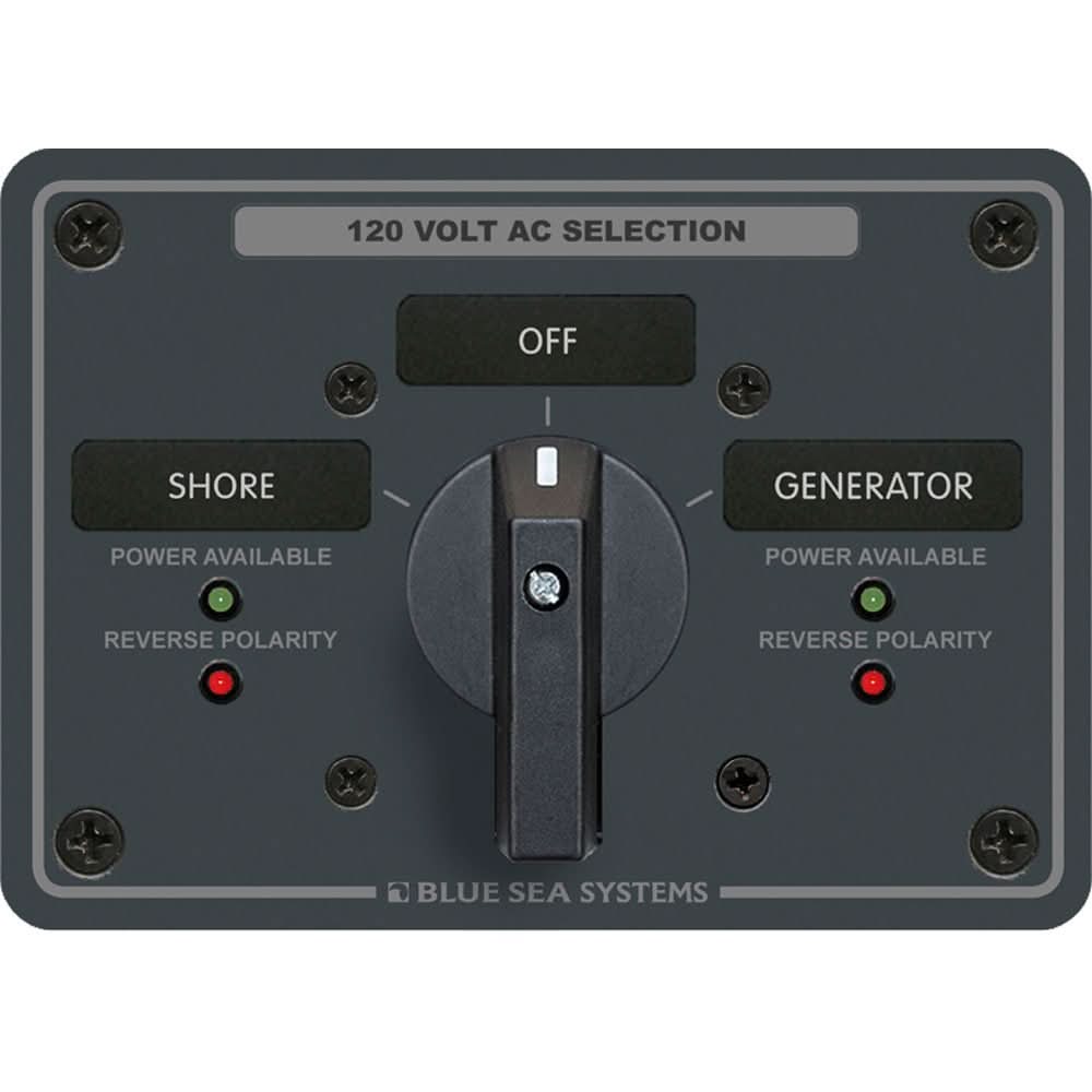 Blue Sea 8365 AC Rotary Switch Panel 65 Ampere 2 Positions + OFF, 2 Pole - 8365 - Anchor Express