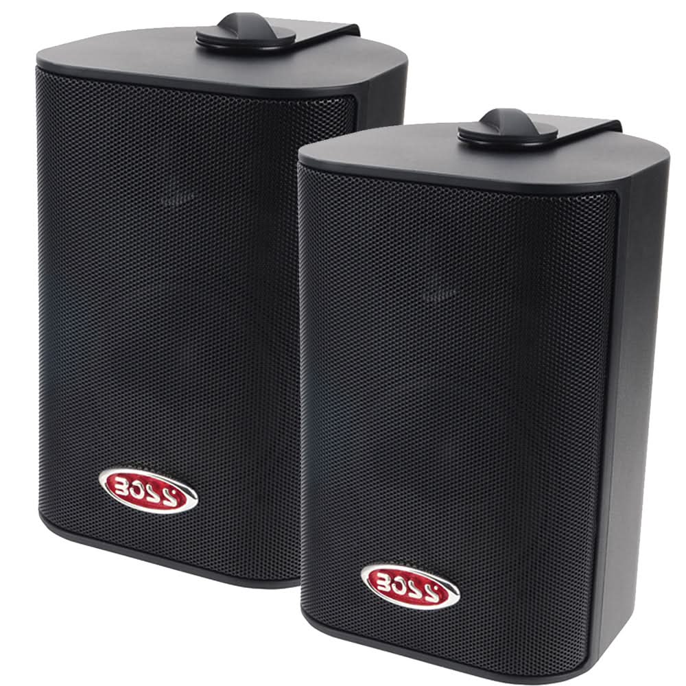 Boss Audio MR4.3B 4" 3 - Way Marine Enclosed System Box Speakers - 200W - Black - MR4.3B - Anchor Express