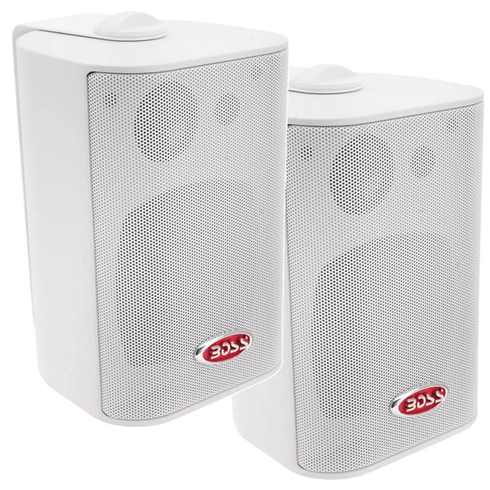 Boss Audio MR4.3W 4" 3 - Way Marine Enclosed System Box Speakers - 200W - White - MR4.3W - Anchor Express