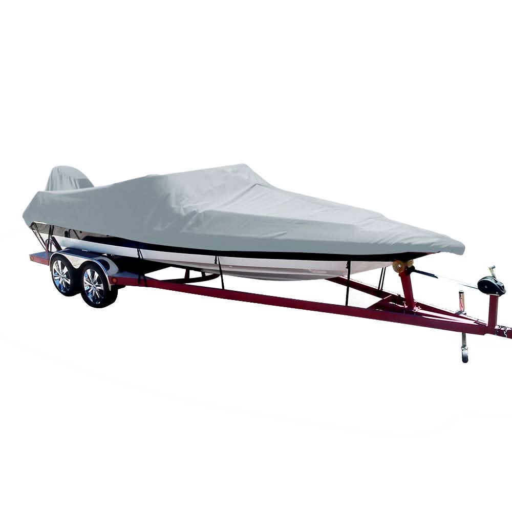 Carver Poly - Flex II Styled - to - Fit Boat Cover f/18.5' Ski Boats with Low Profile Windshield - Grey - 74018F - 10 - Anchor Express