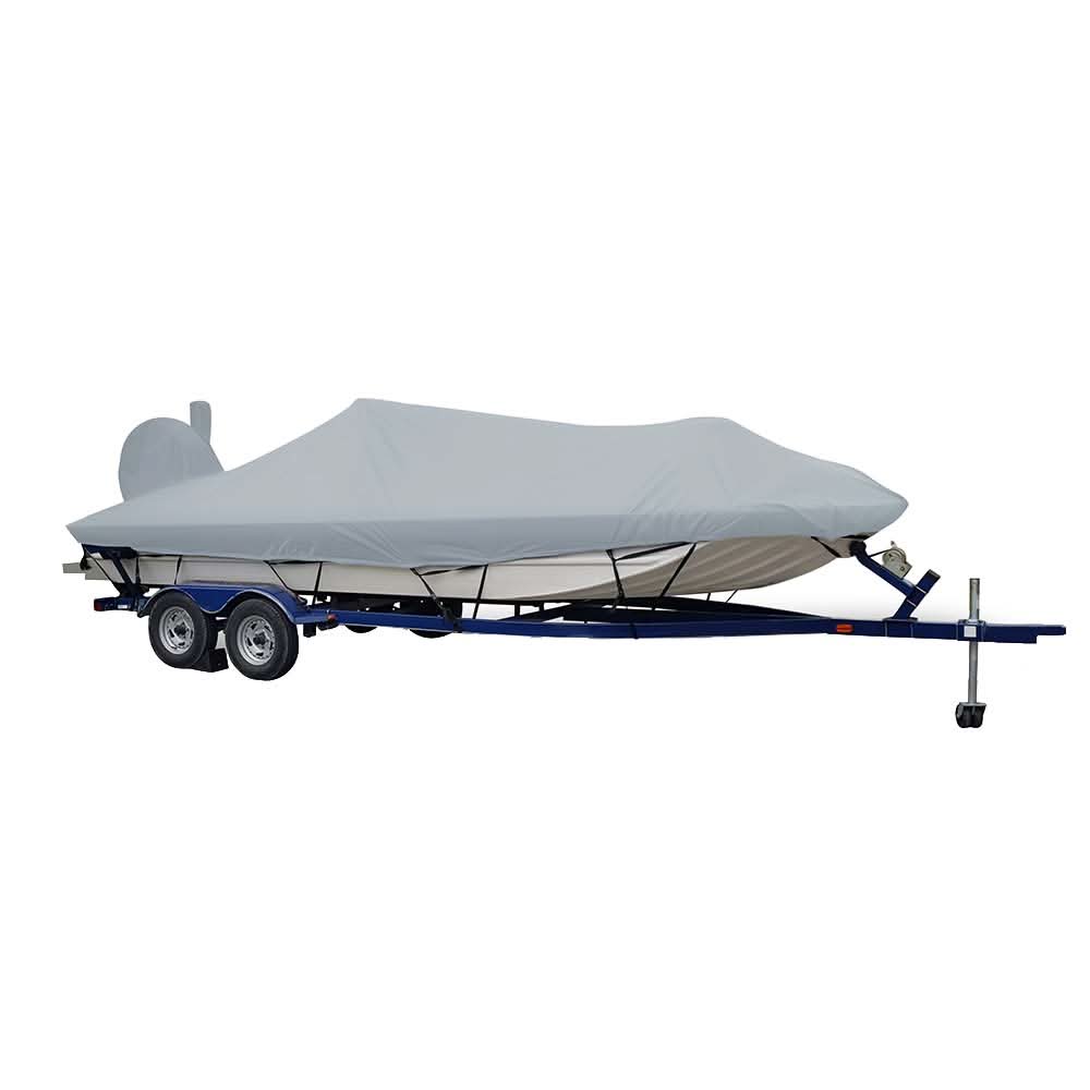 Carver Sun - DURA Extra Wide Series Styled - to - Fit Boat Cover f/19.5' Aluminum Modified V Jon Boats - Grey - 71419XS - 11 - Anchor Express