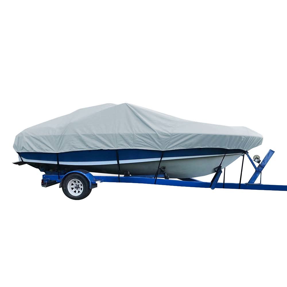 Carver Sun - DURA Styled - to - Fit Boat Cover f/21.5' V - Hull Low Profile Cuddy Cabin Boats w/Windshield & Rails - Grey - 77721S - 11 - Anchor Express
