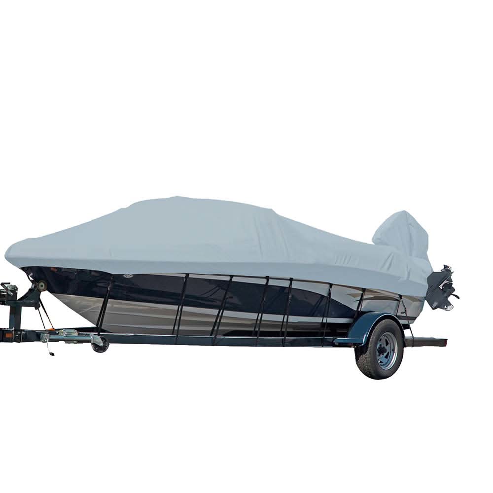 Carver Sun - DURA Styled - to - Fit Boat Cover f/22.5' V - Hull Runabout Boats w/Windshield & Hand/Bow Rails - Grey - 77022S - 11 - Anchor Express