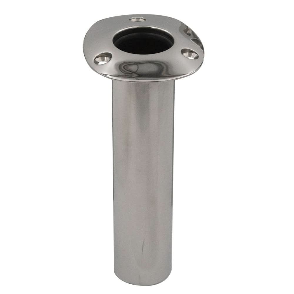 C.E. Smith 70 Series Standard Flush Mount Rod Holder - 0 Degree - Stainless Steel - Gimbal Bar Bottom - Black Liner - 536700 - Anchor Express