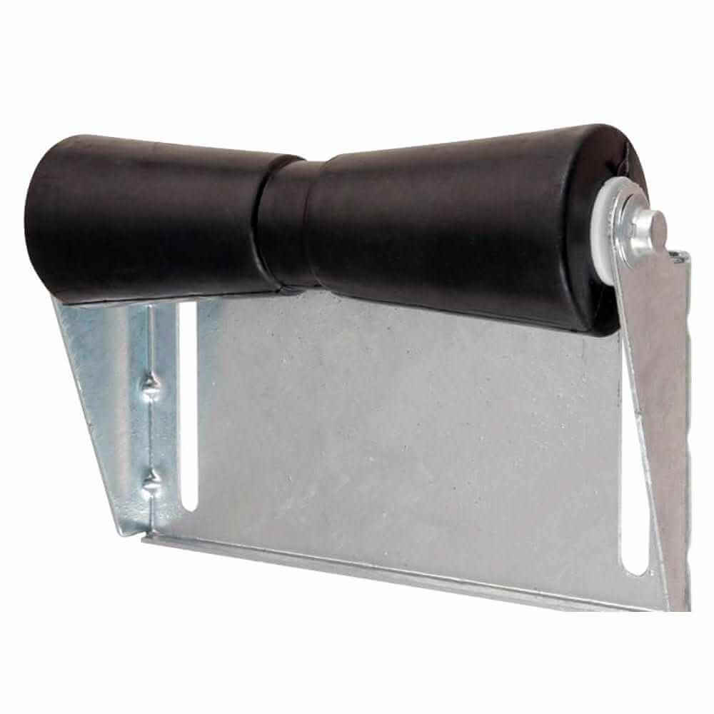 C.E. Smith Panel Bracket Assembly with 12" black rubber spool roller and galvanized steel bracket