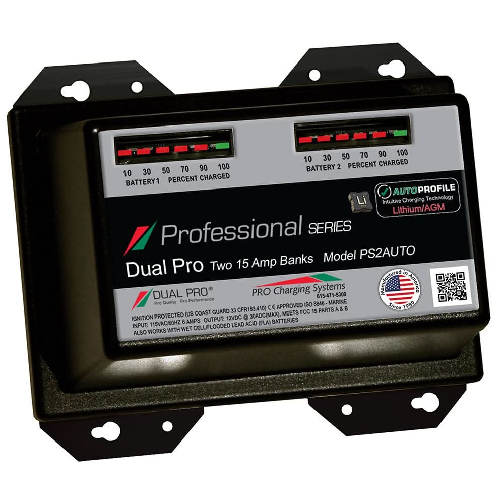Dual Pro PS2 Auto 15A - 2 - Bank Lithium/AGM Battery Charger - PS2AUTO - Anchor Express