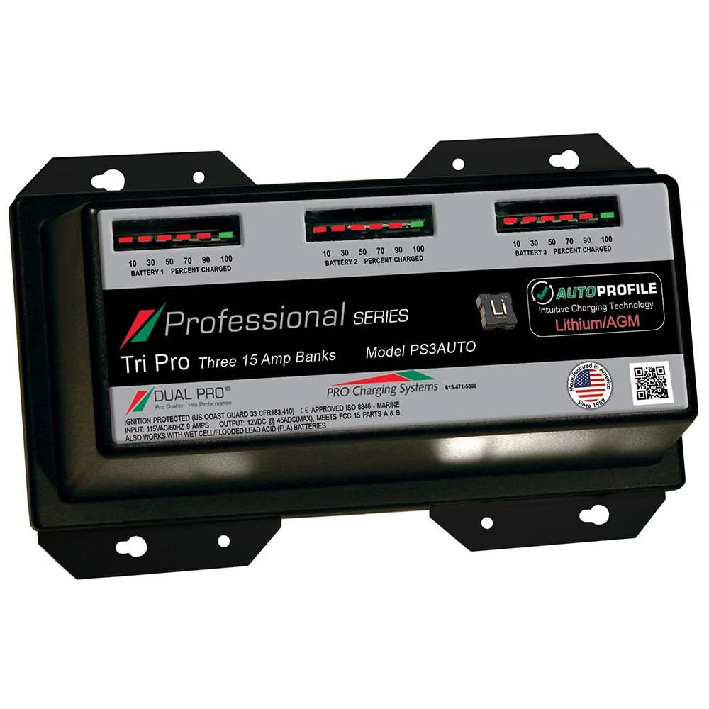 Dual Pro PS3 Auto 15A - 3 - Bank Lithium/AGM Battery ChargerPS3AUTO - PS3AUTO - Anchor Express