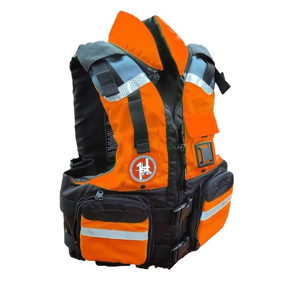 First Watch AV - 800 4 Pocket Vest Hi - Vis - Orange/Black - L/XL - AV - 800 - OB - L/XL - Anchor Express