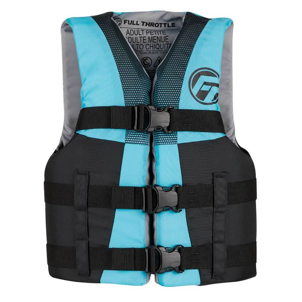 Full Throttle Teen Nylon Life Jacket - Aqua/Black - 112200 - 505 - 010 - 22 - Anchor Express