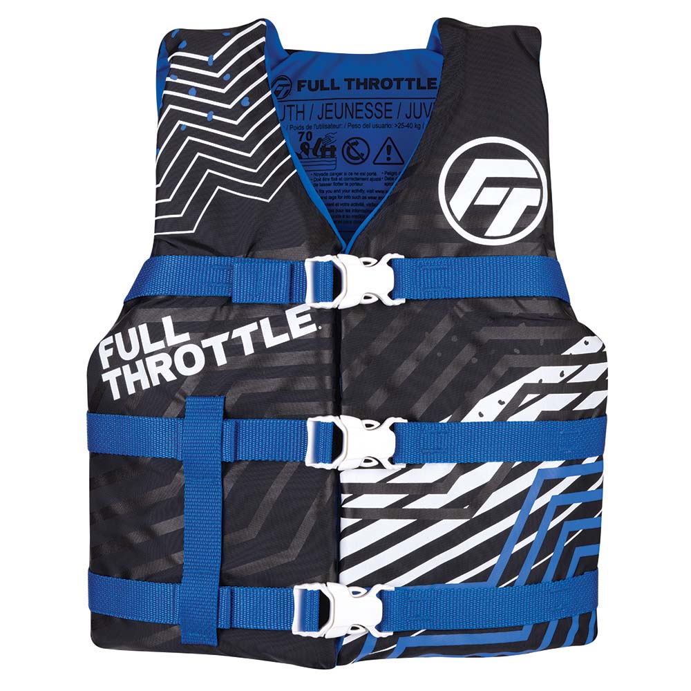 Full Throttle Youth Nylon Life Jacket - Blue/Black - 112200 - 500 - 002 - 22 - Anchor Express