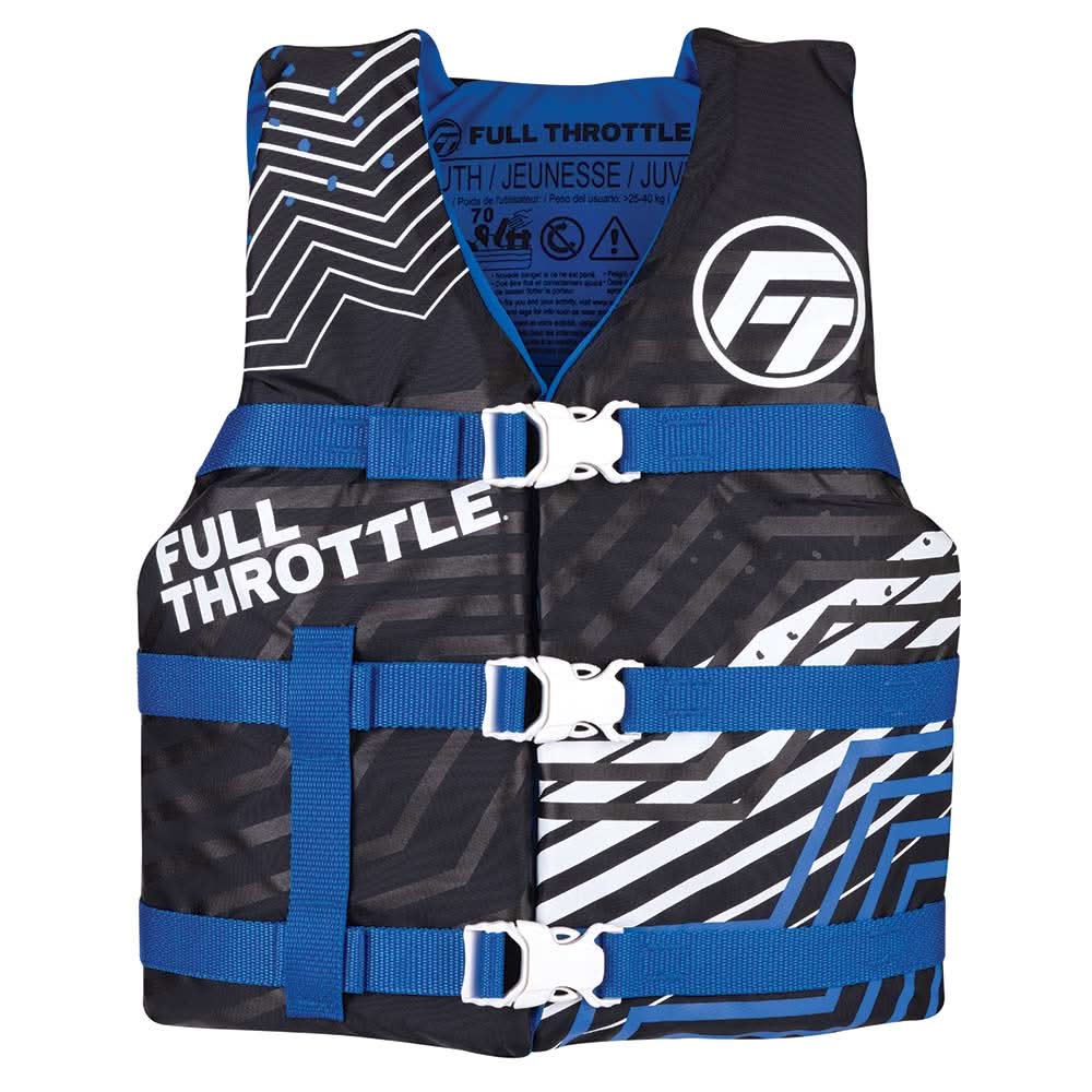 Full Throttle Youth Nylon Life Jacket - Blue/Black - 112200 - 500 - 002 - 22 - Anchor Express