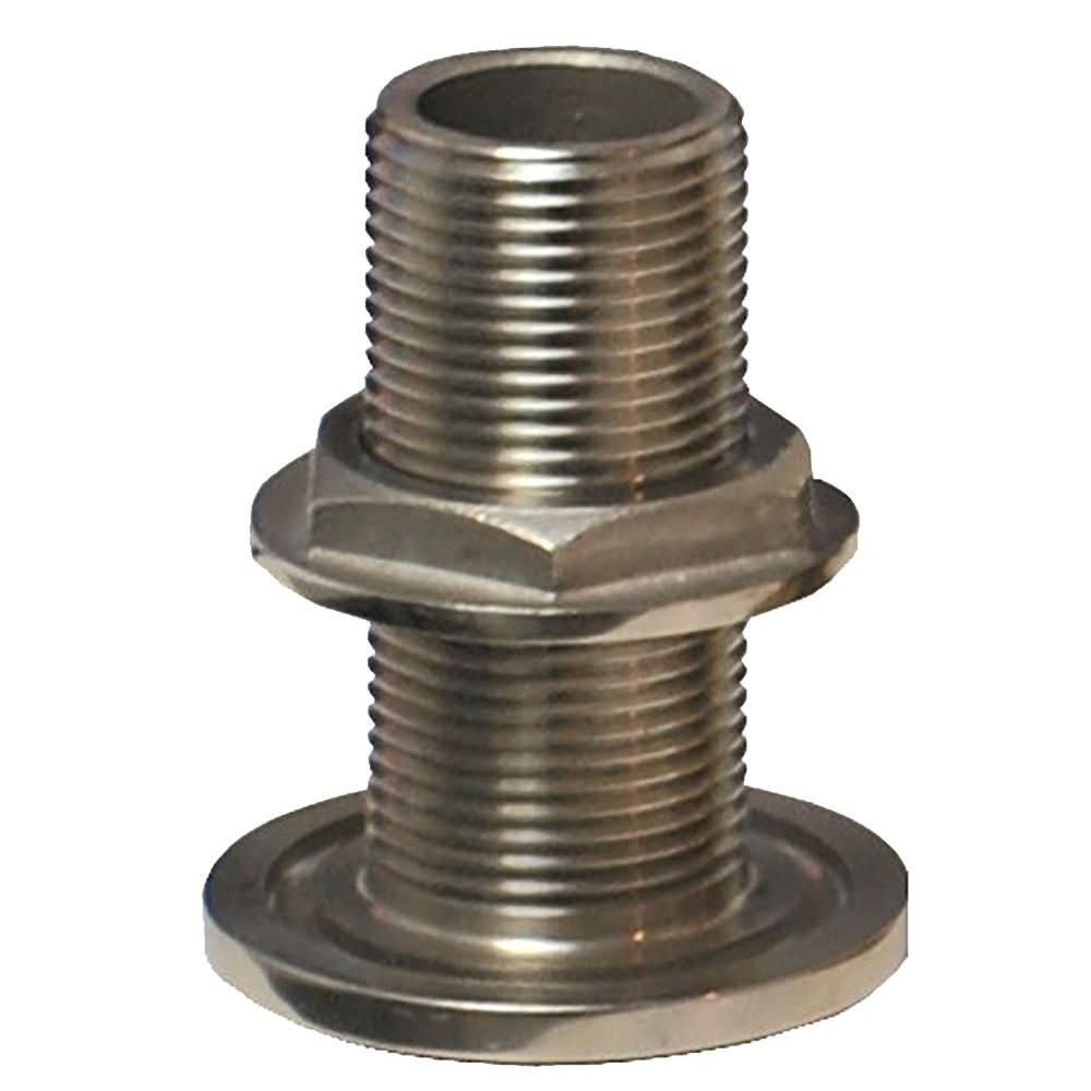 GROCO 1/2" NPS NPT Combo Stainless Steel Thru - Hull Fitting w/Nut - TH - 500 - WS - Anchor Express