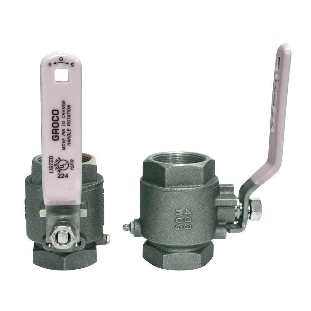 GROCO 3/8" NPT Stainless Steel In - Line Ball Valve - IBV - 375 - S - Anchor Express