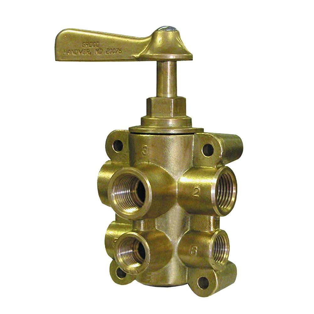 GROCO 6 - Port NPT Bronze Fuel Valve 1/2" Main - 3/8" Return - FV - 65038 - Anchor Express