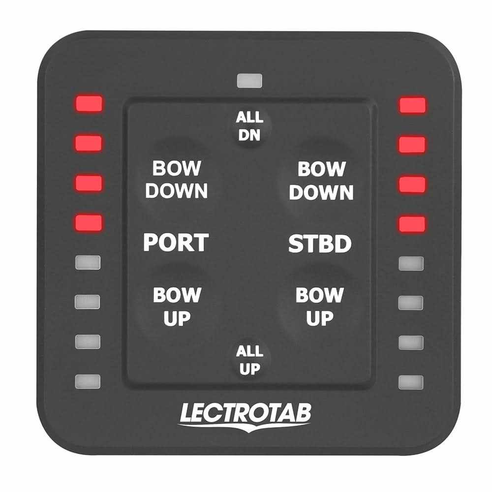Lectrotab One-Touch LED marine trim tab control with auto retract and LED indicators, 12/24V waterproof panel