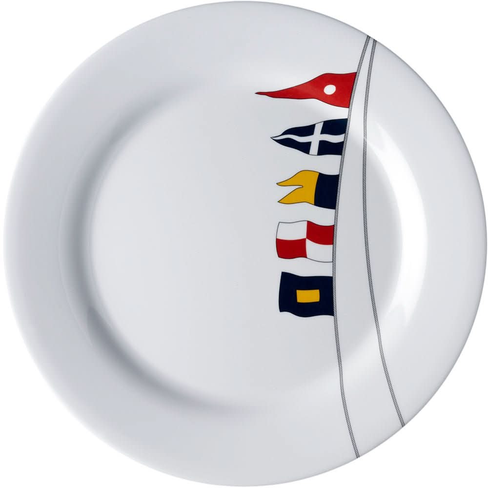 Marine Business Melamine Non - Slip, Flat, Round Dinner Plate - REGATA - 10" Set of 612001C - 12001C - Anchor Express