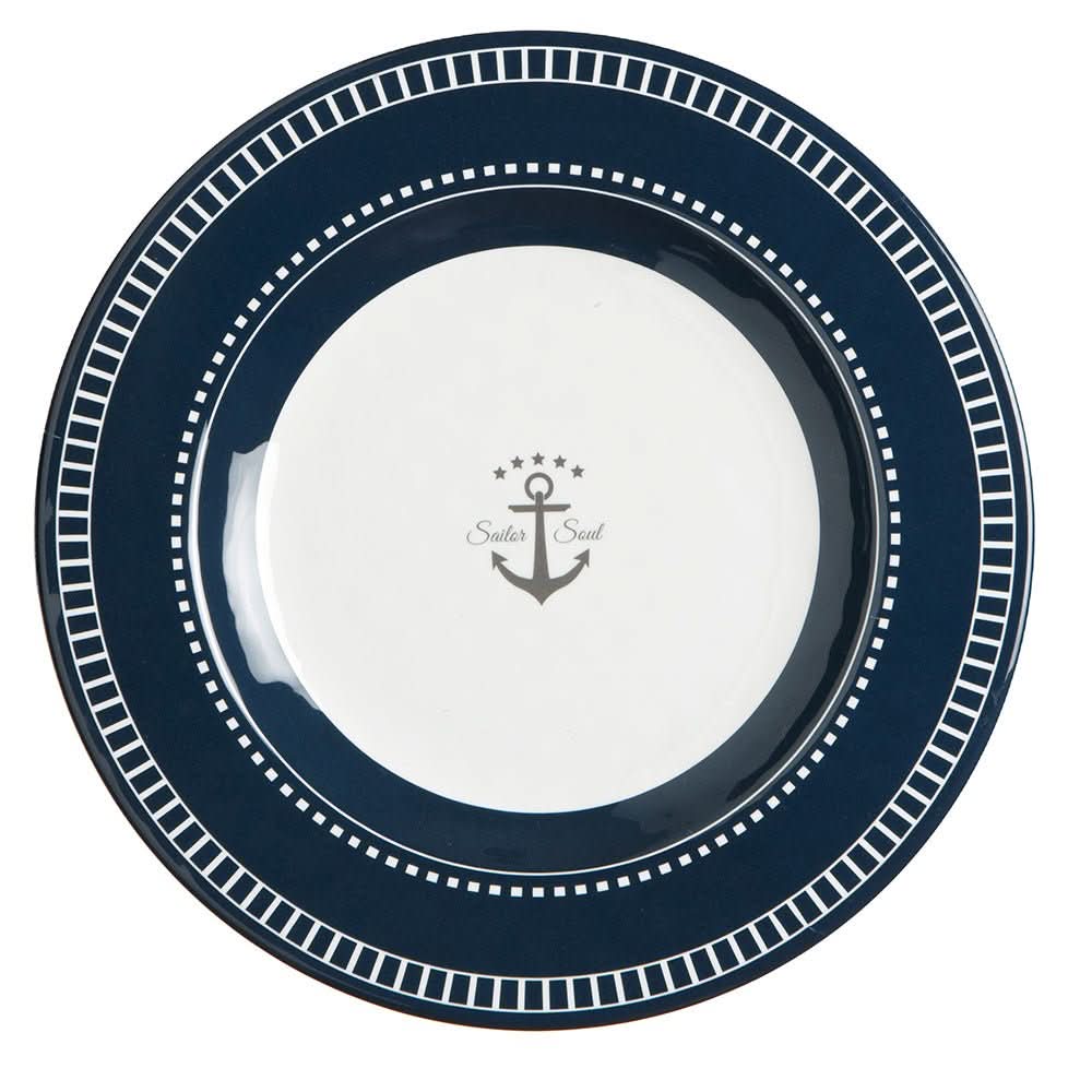 Marine Business Melamine Round Dessert Plate - SAILOR SOUL - 7" Set of 614003C - 14003C - Anchor Express
