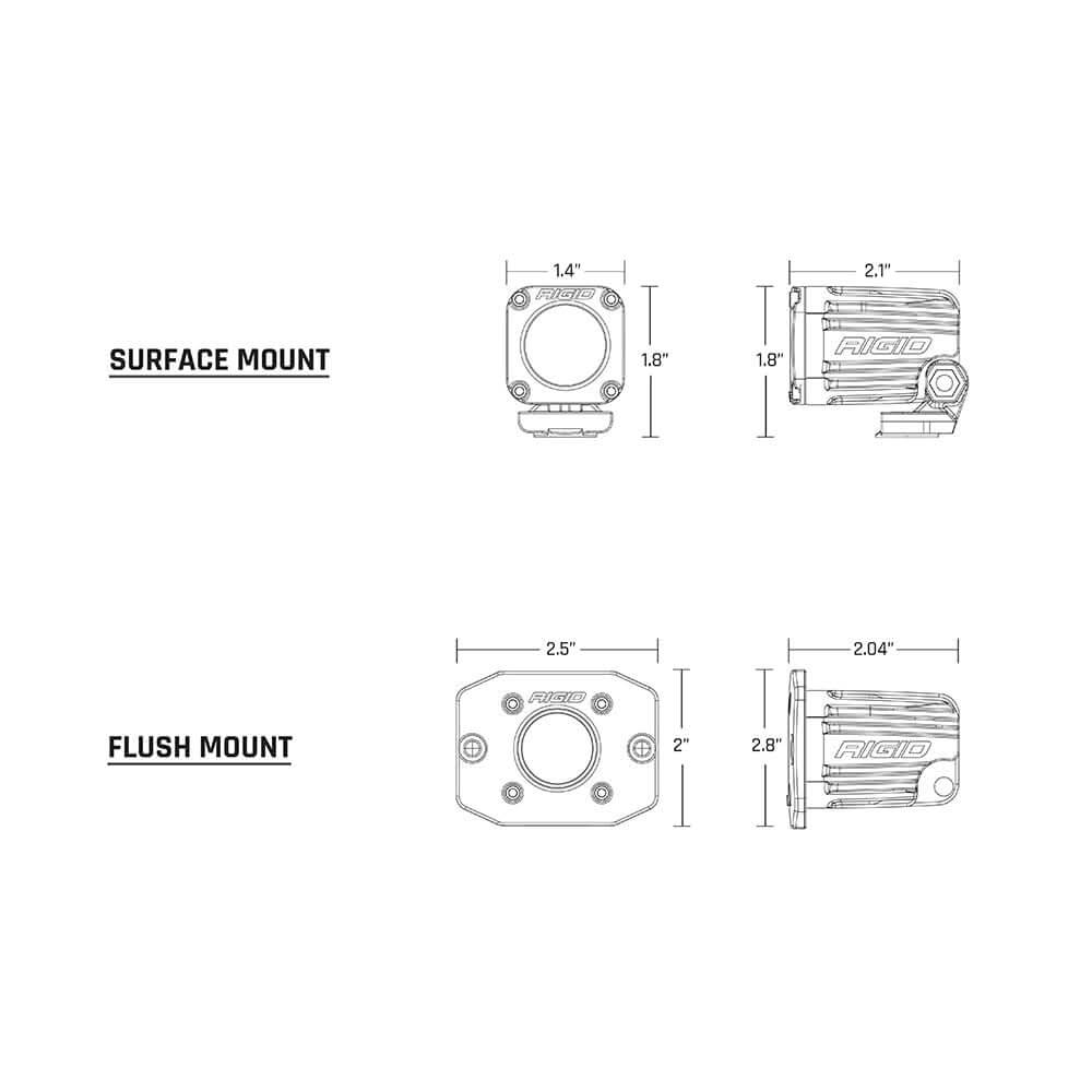 RIGID Industries Ignite Surface Mount Diffused - Pair - Black - 20541 - Anchor Express
