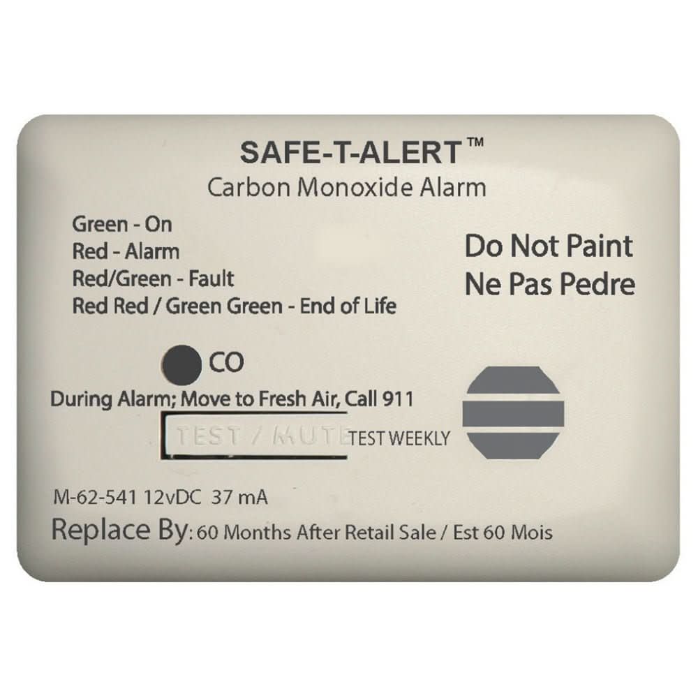 Safe - T - Alert 62 Series Carbon Monoxide Alarm - 12V - 62 - 541 - Marine Surface Mount - White - 62 - 541 - MARINE - Anchor Express