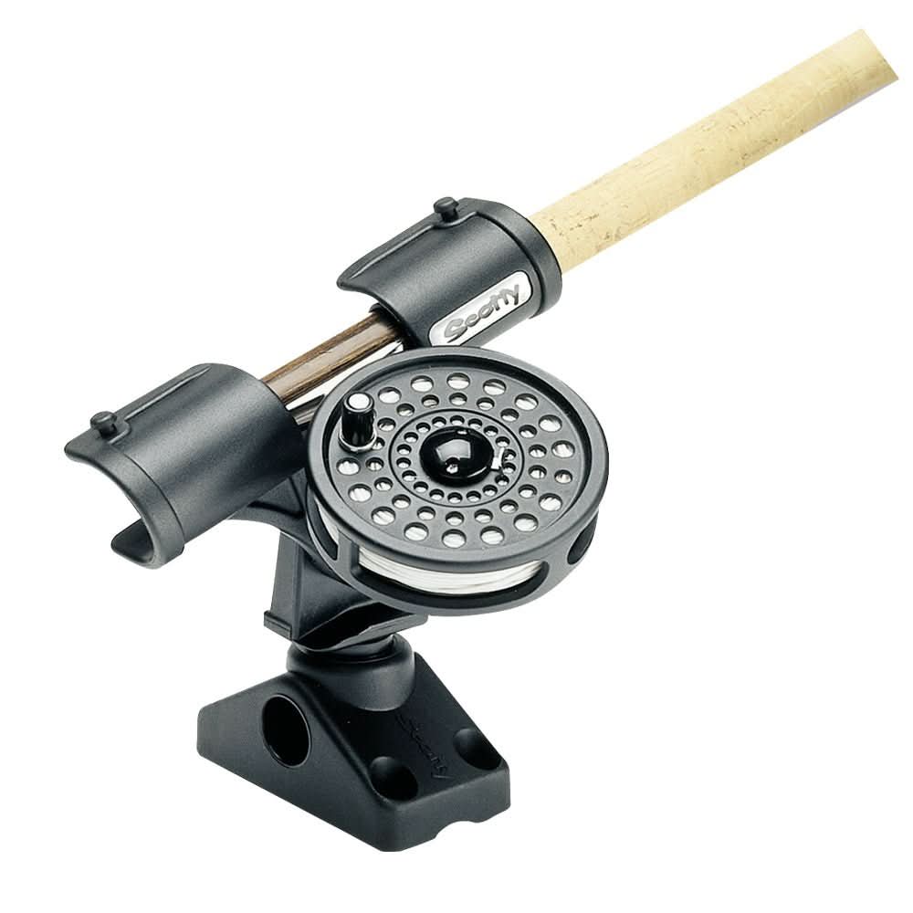 Scotty Fly Rod Holder with 241 side and deck mount for hands-free trolling