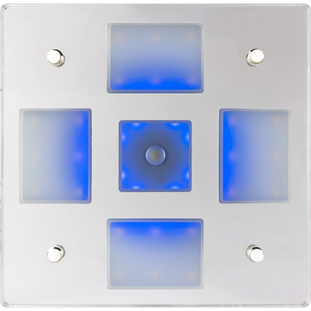 Sea - Dog Square LED Mirror Light w/On/Off Dimmer - White & Blue - 401840 - 3 - Anchor Express