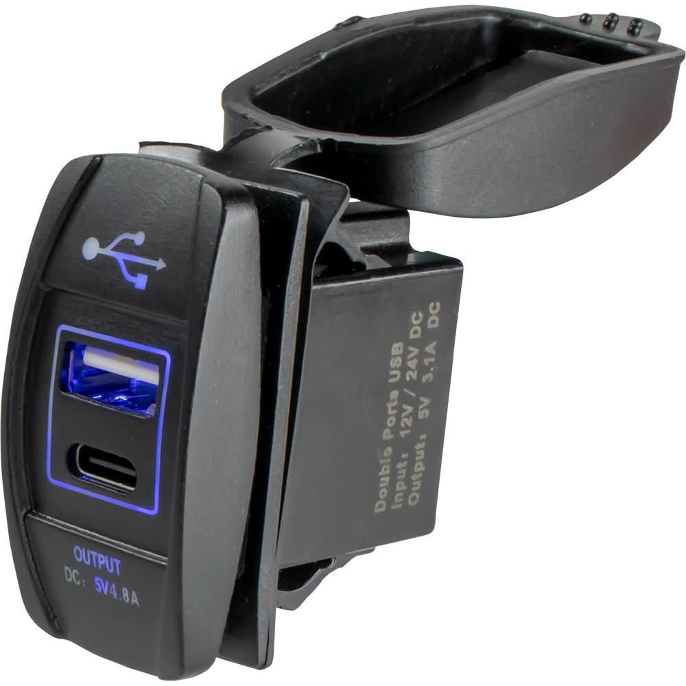 Sea - Dog USB & USB - C Rocker Switch Style Power Socket - 426521 - 1 - Anchor Express