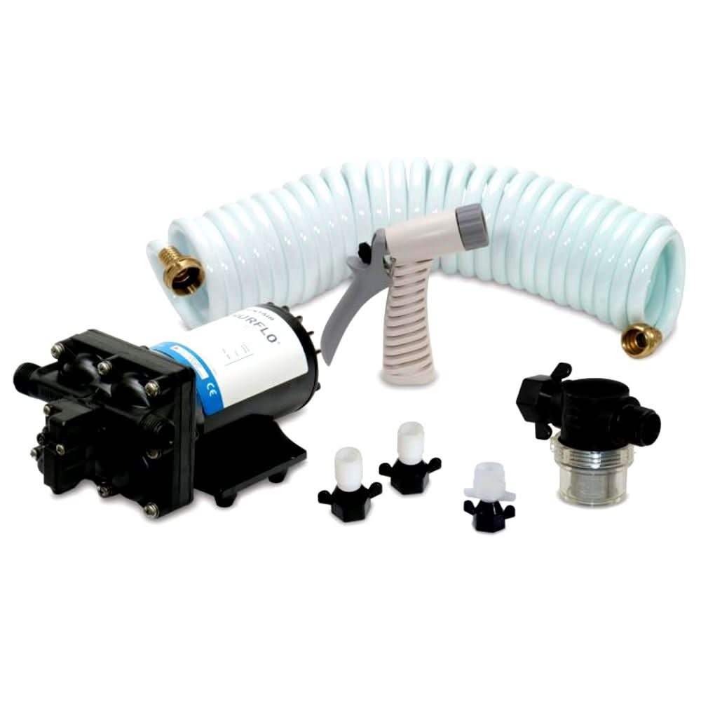 SHURFLO BLASTER™II Washdown Kit - 12VDC, 3.5GPM with 25' Hose, Nozzle, Strainer & Fittings - 4338 - 121 - E07 - Anchor Express