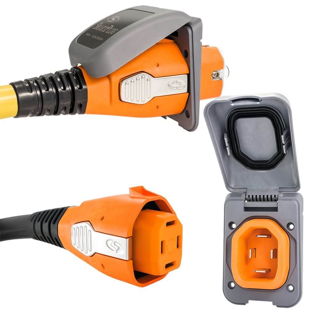 SmartPlug 50 Amp Non Metallic Gray Inlet and Plug Combo - Boat and RV - B50ASSYPG - Anchor Express