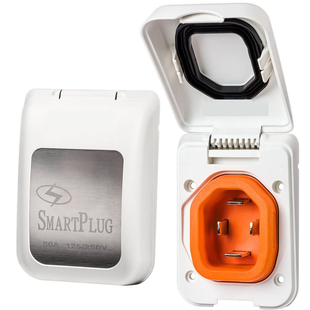SmartPlug 50 Amp Non Metallic White Inlet - Boat and RV Side - BM50PW - Anchor Express