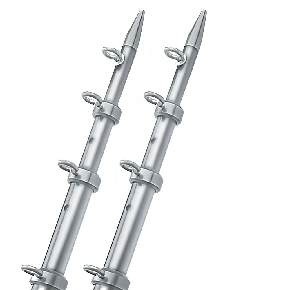 TACO 15' Silver/Silver Outrigger Poles - 1 - 1/8" Diameter - OT - 0442VEL15 - Anchor Express