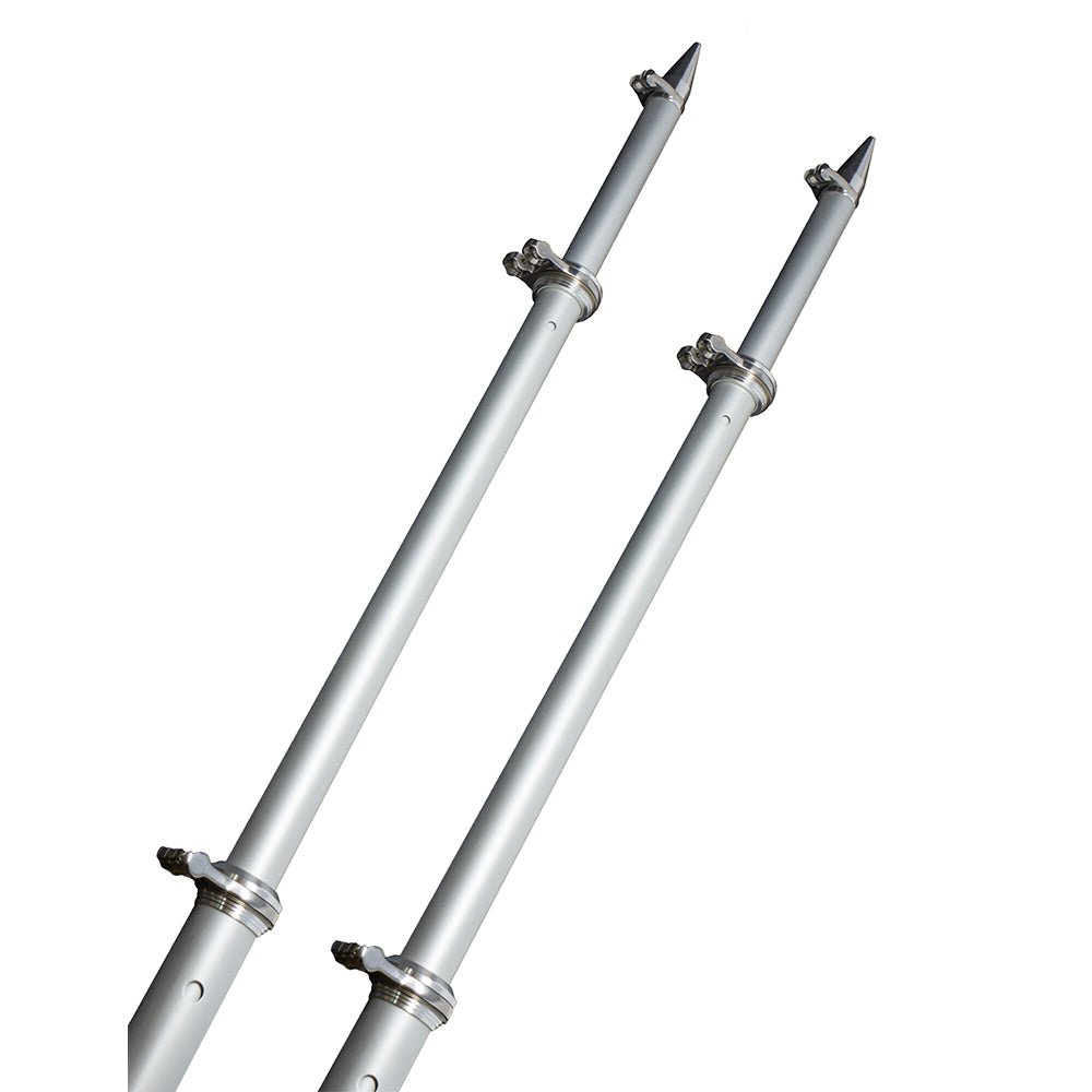 Taco 18' Deluxe Outrigger Poles with Rollers - Silver/Silver - OT - 0318HD - VEL - Anchor Express