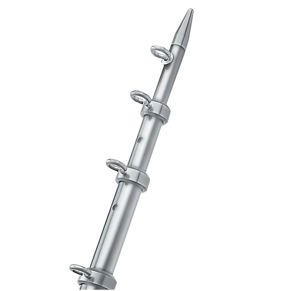 TACO 8' Center Rigger Pole - Silver w/Silver Rings & Tip - 1 - 1/8" Butt End Diameter - OC - 0422VEL8 - Anchor Express