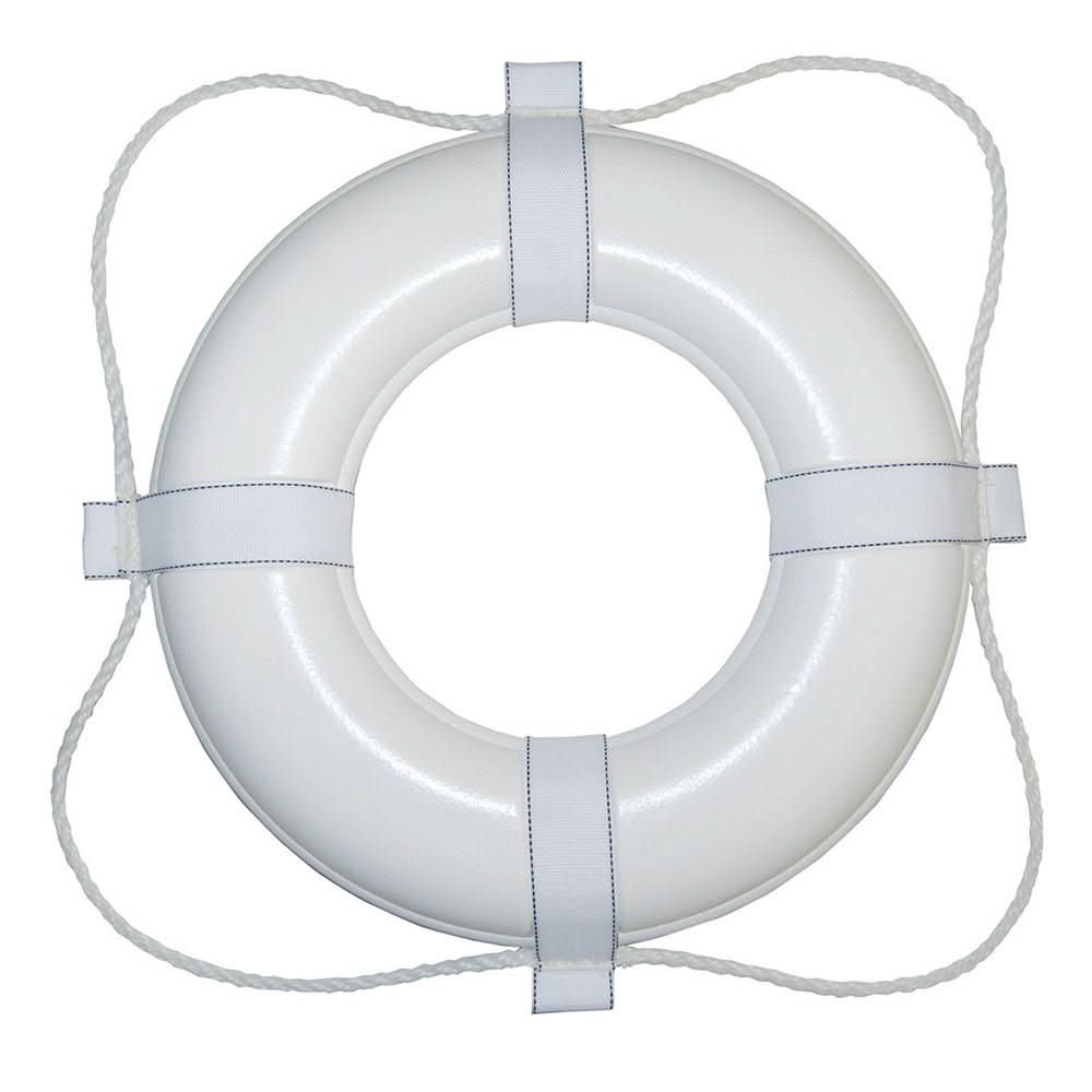 Taylor Made Foam Ring Buoy - 24" - White with White Rope - 361 - Anchor Express