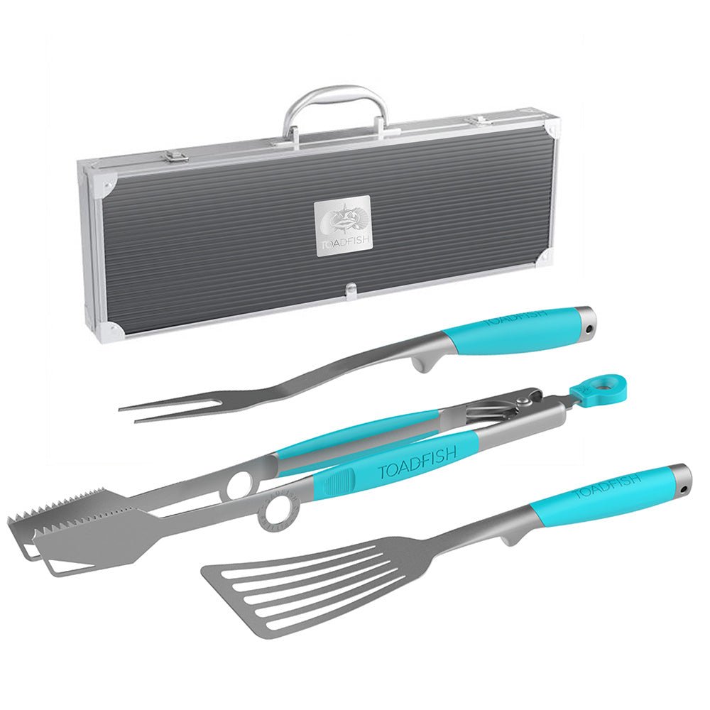 Toadfish Ultimate Grill Set + Case - Tongs, Spatula & Fork - 1092 - Anchor Express