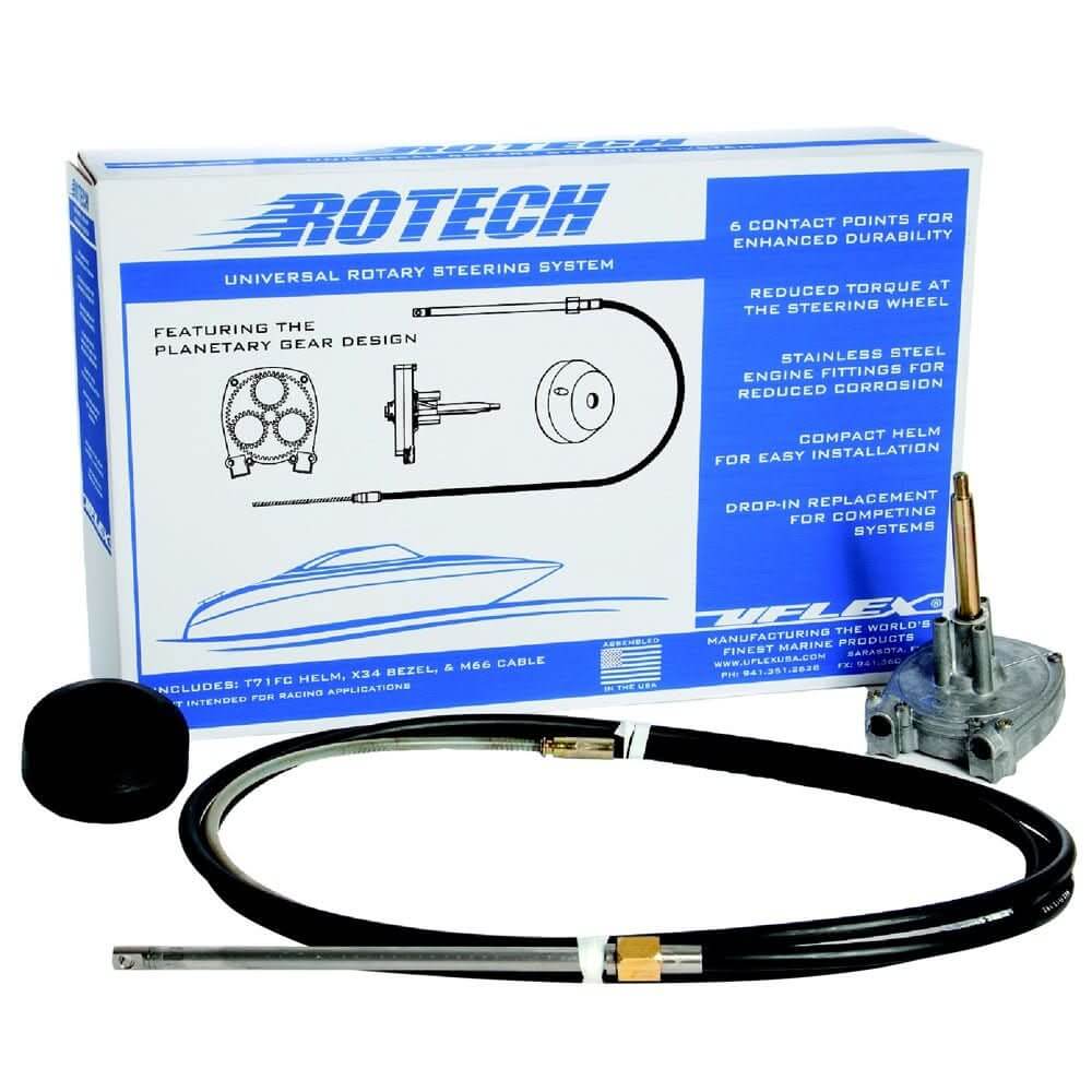 UFlex Rotech 10' Rotary Steering Package - Cable, Bezel, Helm - ROTECH10FC - Anchor Express