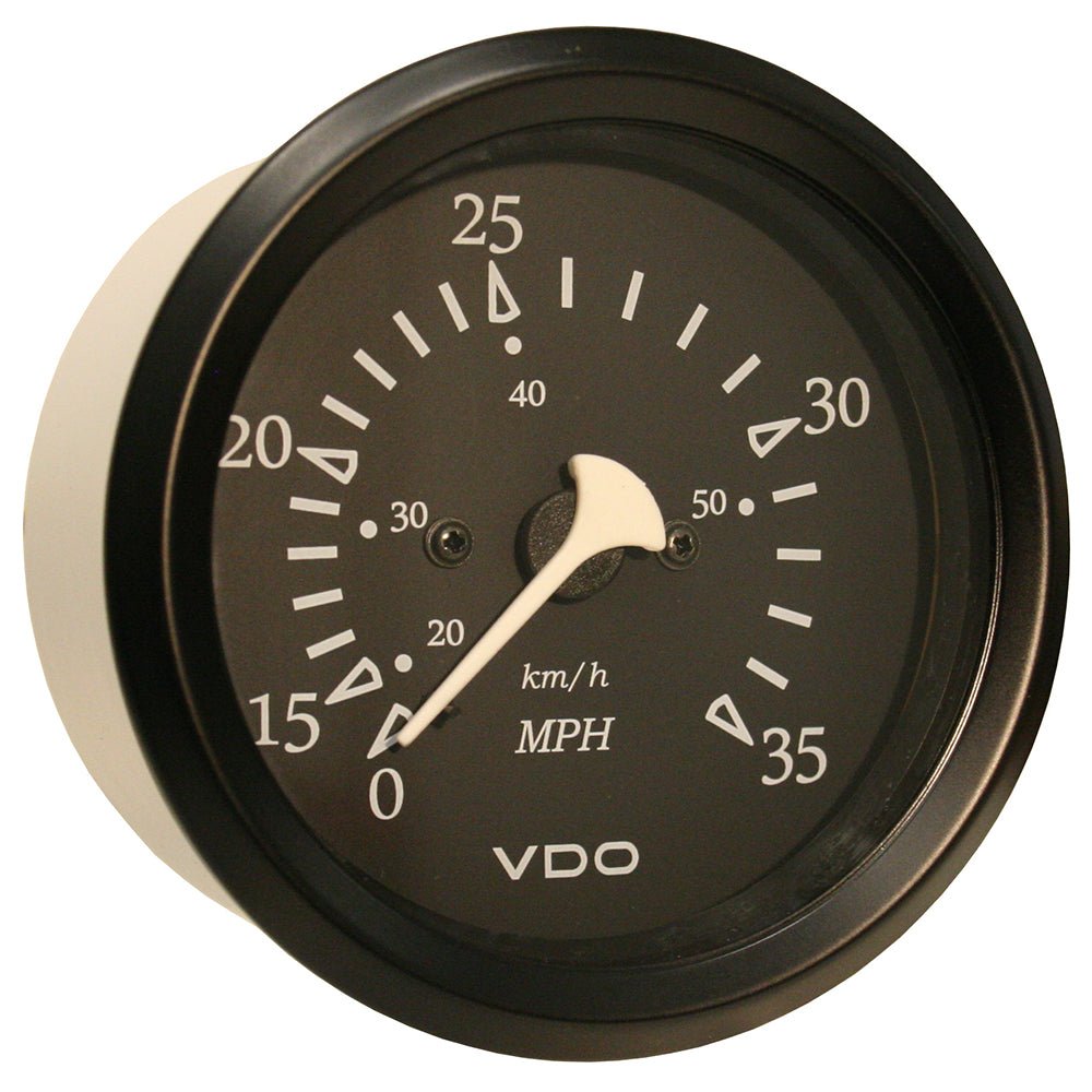 VDO Allentare Black 35MPH 3 - 3/8" (85mm) Pitot Speedometer - Black Bezel - 260 - 11796 - Anchor Express