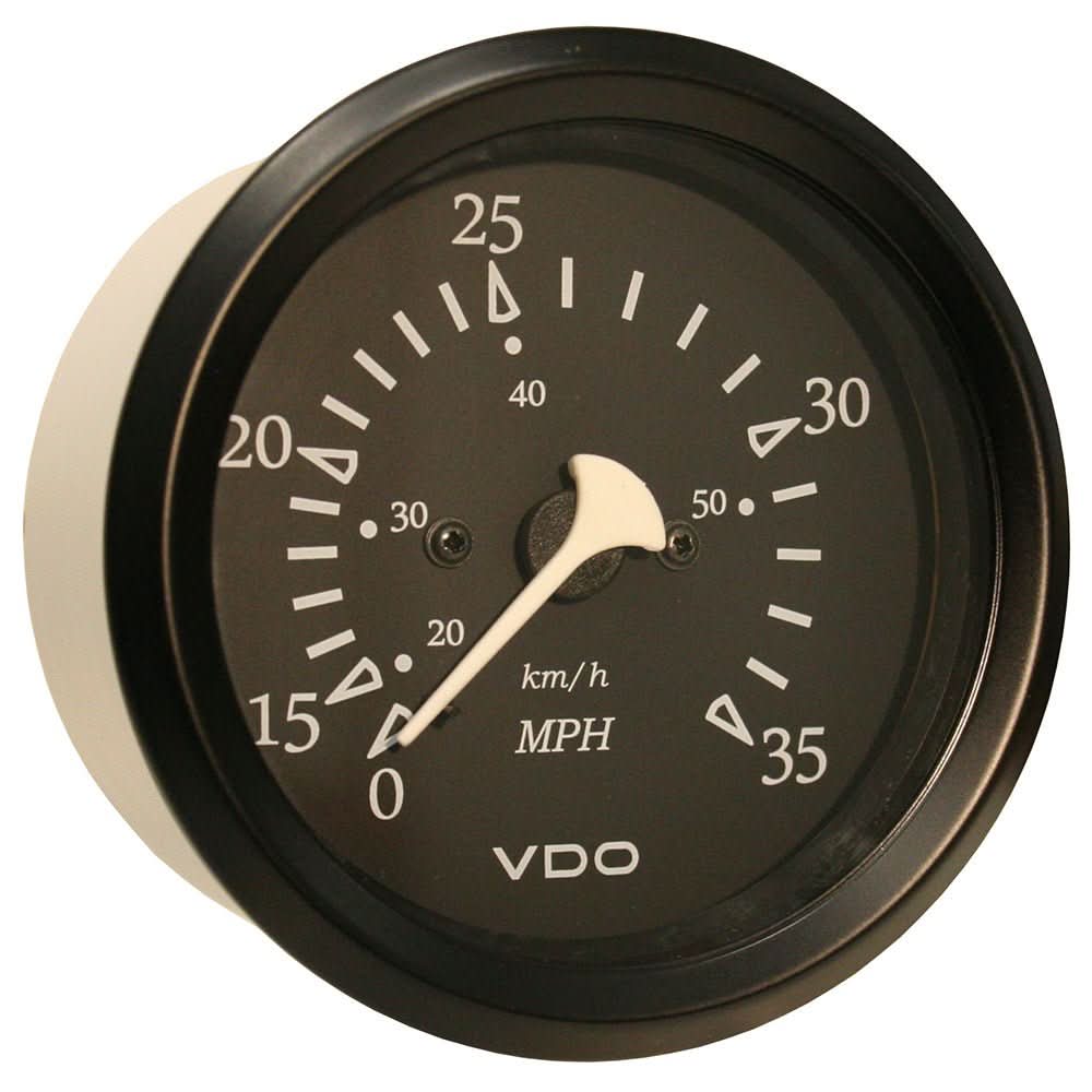 VDO Allentare Black 35MPH 3 - 3/8" (85mm) Pitot Speedometer - Black Bezel - 260 - 11796 - Anchor Express