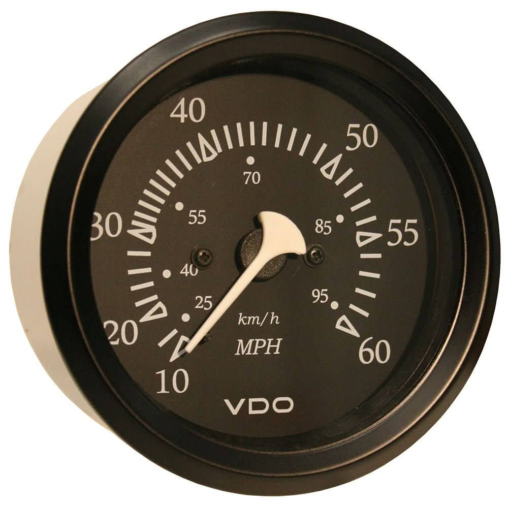 VDO Allentare Black 60MPH 3 - 3/8" (85mm) Pitot Speedometer - Black Bezel - 260 - 11795 - Anchor Express