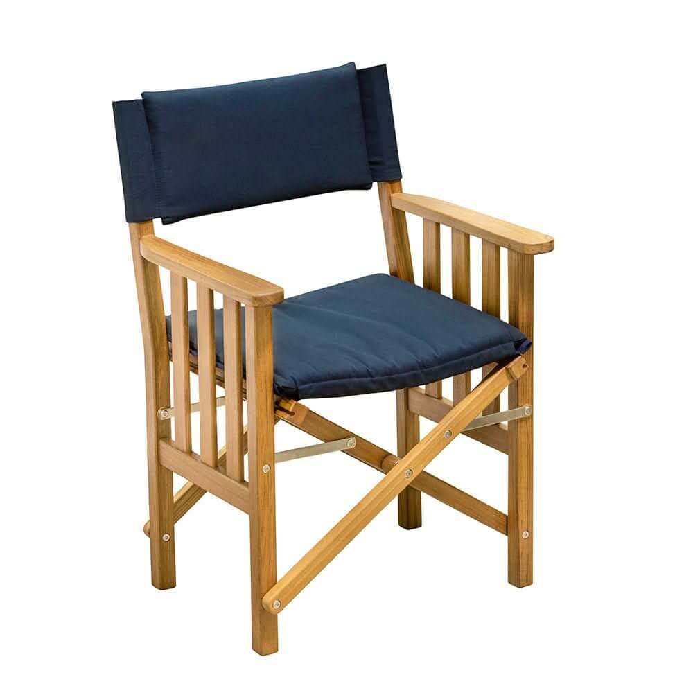 Whitecap Director's Chair II w/Navy Cushion - Teak61052 - 61052 - Anchor Express