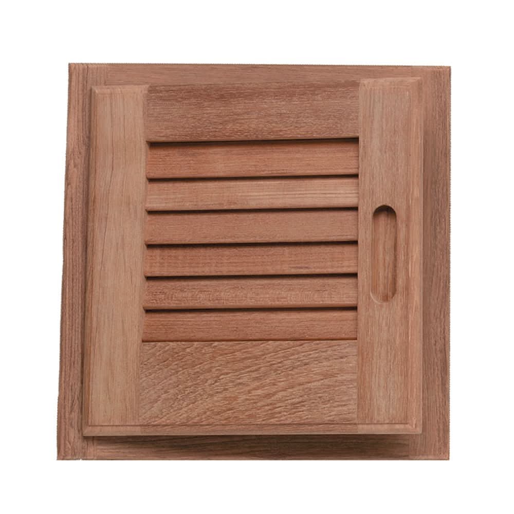 Whitecap Teak Louvered Door & Frame - Left Hand - 12" x 12" - 60721 - Anchor Express