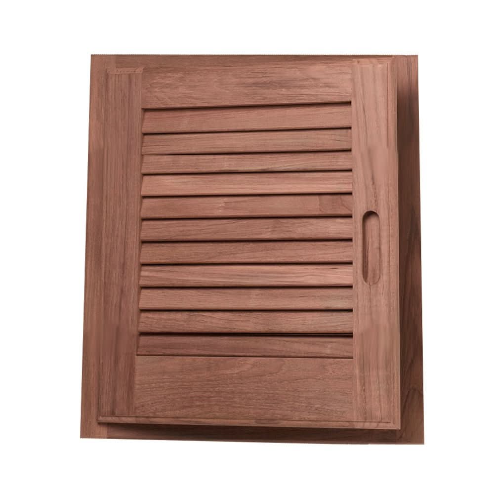 Whitecap Teak Louvered Door & Frame - Left Hand - 15" x 15" - 60723 - Anchor Express