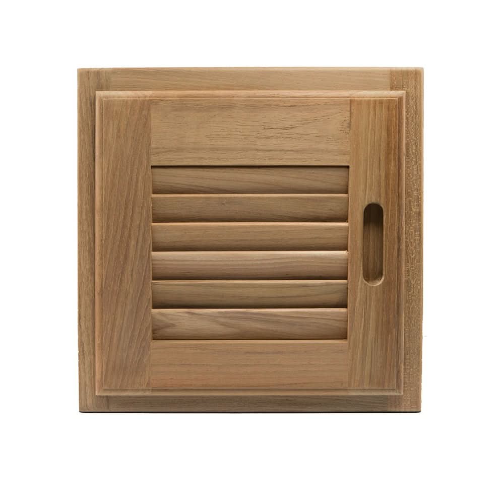 Whitecap Teak Louvered Door & Frame - Right Hand - 12" x 12" - 60720 - Anchor Express