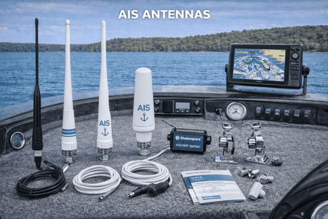 Marine AIS antenna mounted on a boat for reliable vessel tracking and safety