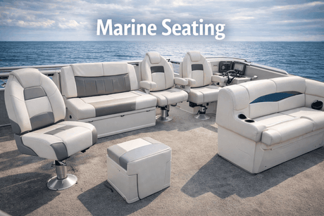 Marine seats and mounting hardware from Springfield Marine and Taco Marine for fishing and boating