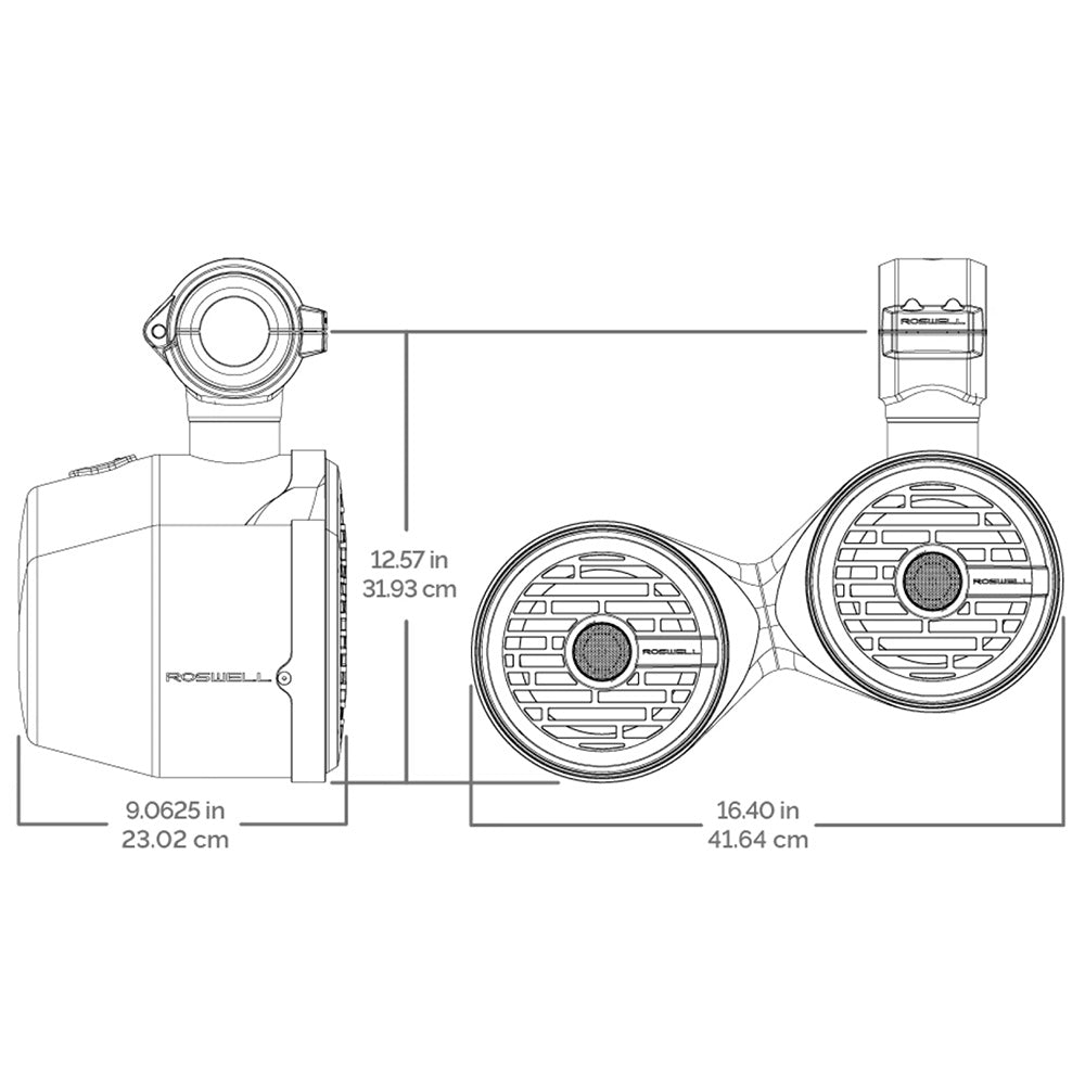 Roswell Marine R1 6.5-inch Vamp Spin Tower Speakers - Black, 160W RMS / 320W Peak Power - C920-1821