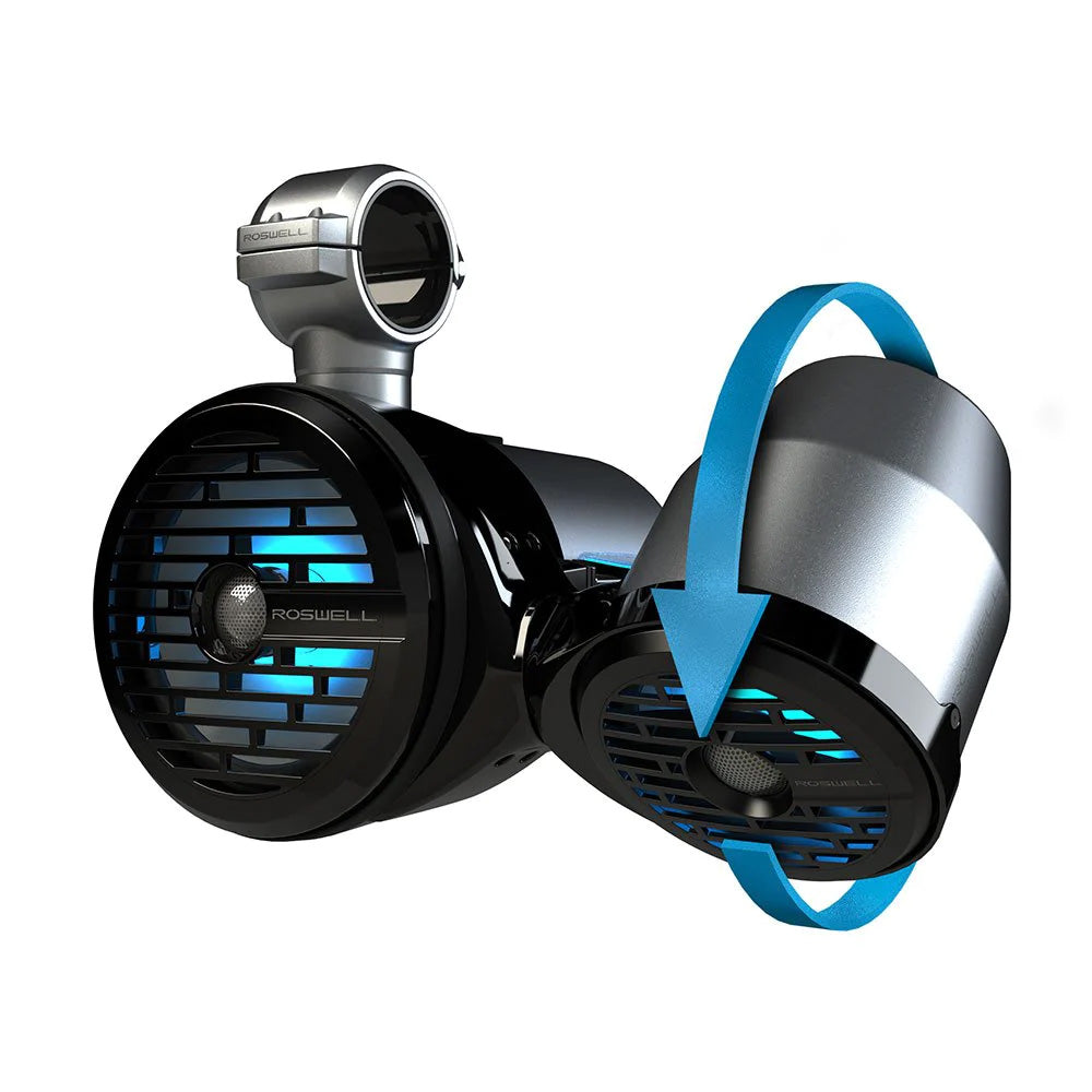 Roswell Marine R1 8" x 6.5" Vamp Spin Tower Speakers - Black, 160W RMS / 320W Peak Power - C920-1823