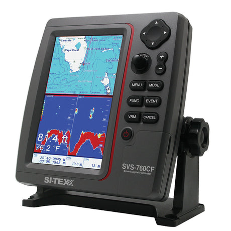 SI-TEX GPS Dual Frequency 600W Sonar System - 7 Color LCD w/Internal & External GPS Antenna & C-MAP 4D Card - SVS-760CF+