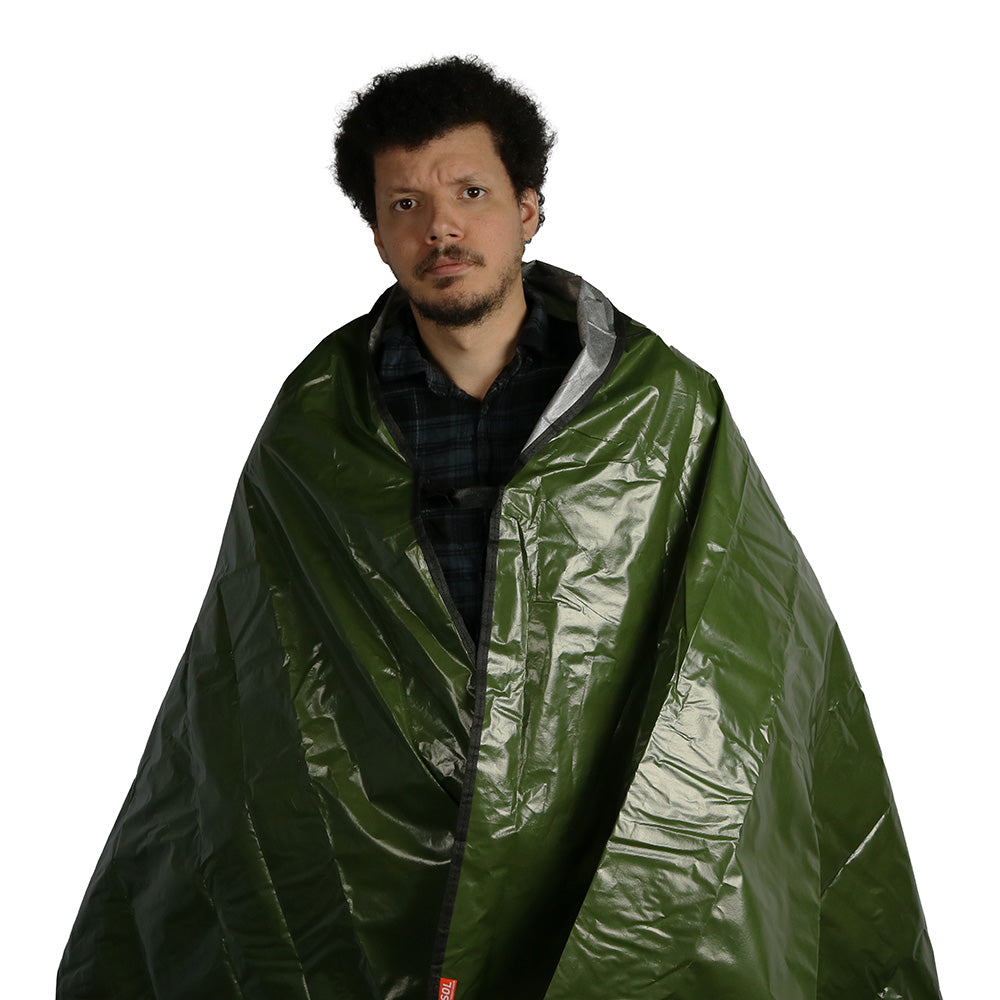 SOL Survive Outdoors Longer Sport Utility Blanket - Compact Emergency Thermal Blanket with Windproof, Waterproof & Reflective Features