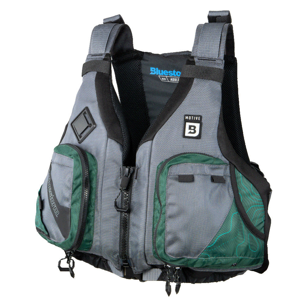 Bluestorm Motive Kayak Fishing Vest - Hunter Green - L/XL