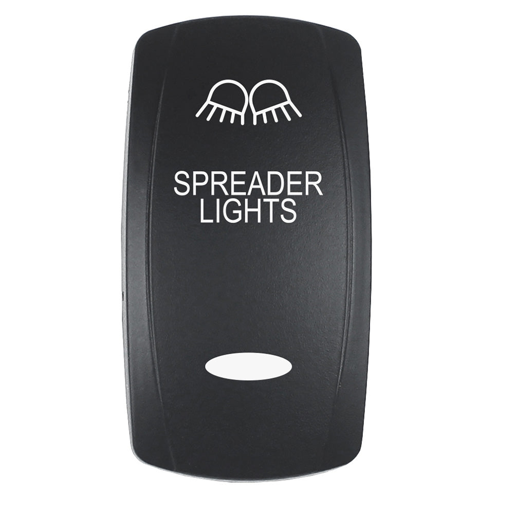 Pacer Actuator - 'SPREADER LIGHTS' f/V Series Contura Switches - Black - Laser Etched (Top/Bottom Light)